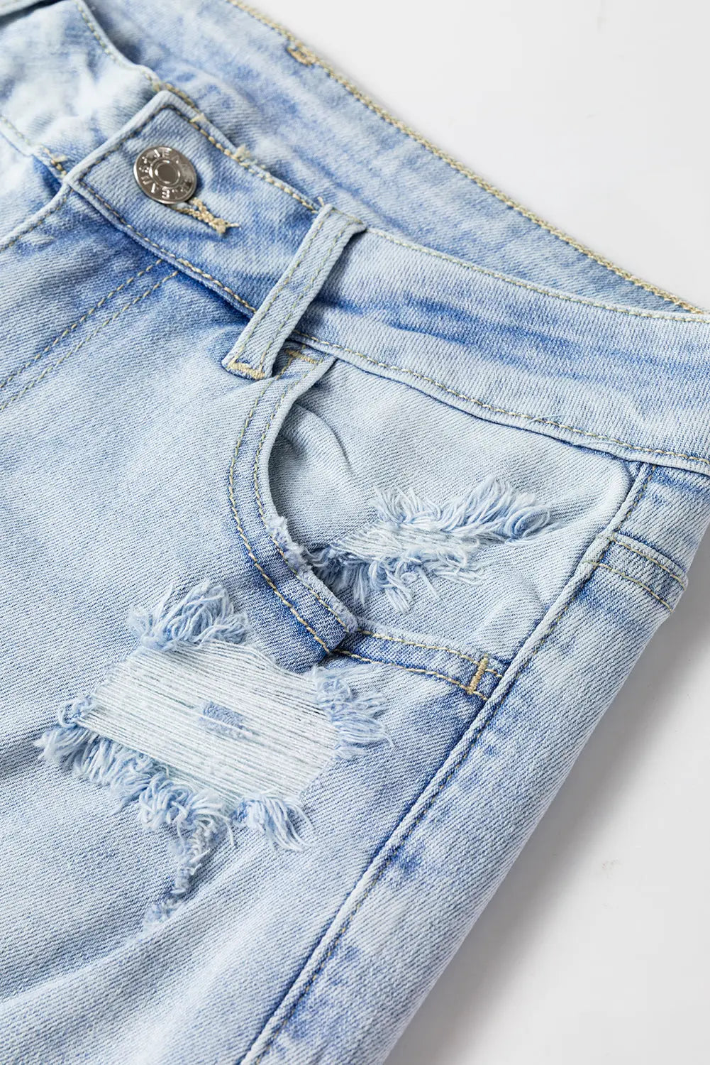 DEAR-LOVER Beau Blue Vintage Light Wash Distressed Flare Jeans Dear-Lover Dropshipping
