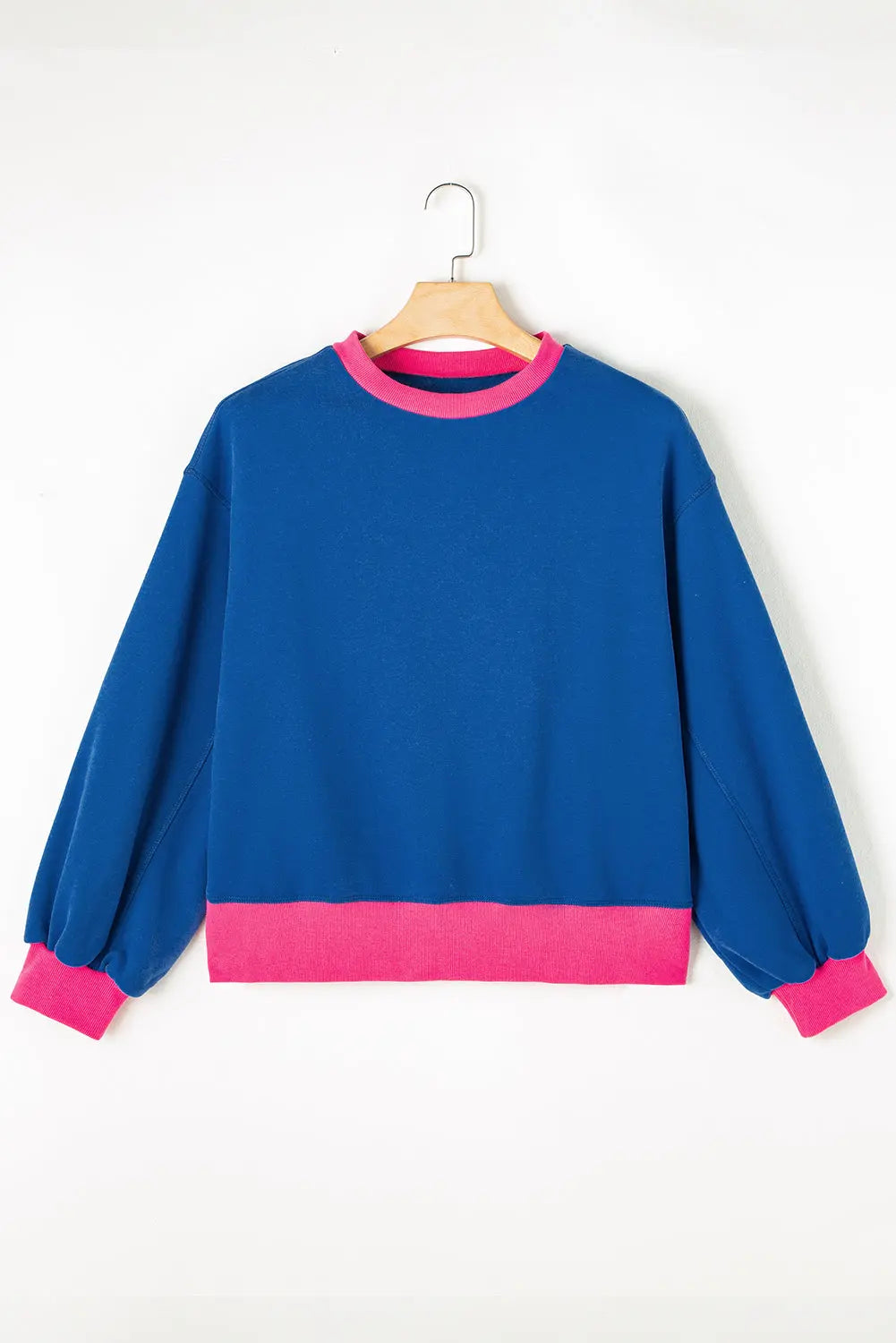 Blue Colorblock Bubble Sleeve Sweatshirt Dear-Lover Dropshipping