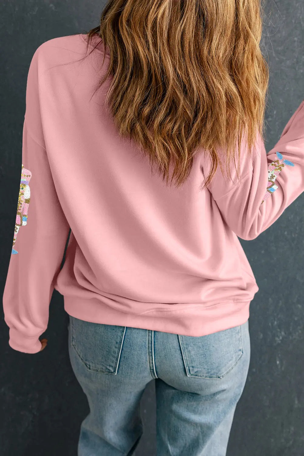 Pink Sequin Nutcracker Christmas Pullover Sweatshirt Dear-Lover Dropshipping