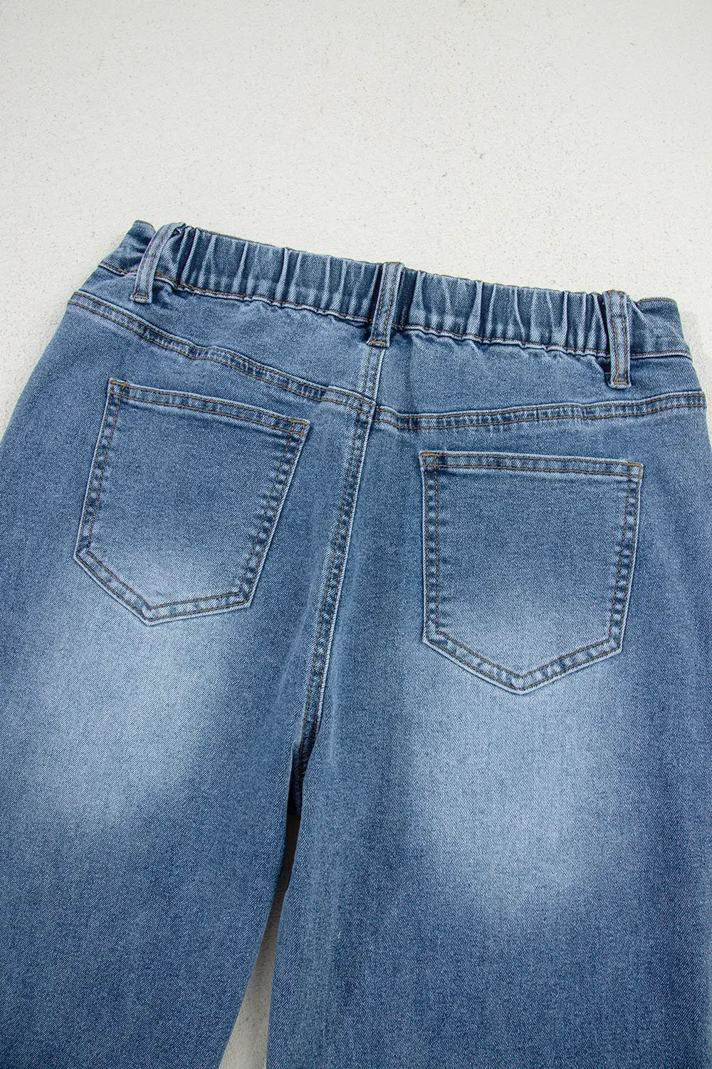 Stone Blue Star Patchwork Cropped Wide Leg High Waist Jeans Dear-Lover Dropshipping