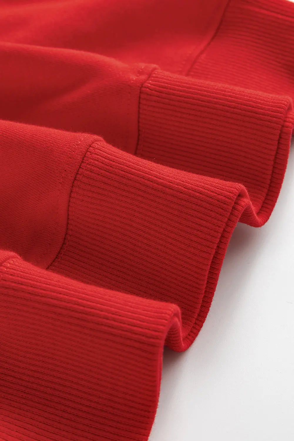 Red Heat Transfer HOLLY JOLLY Printing Christmas Pullover Sweatshirt Dear-Lover Dropshipping