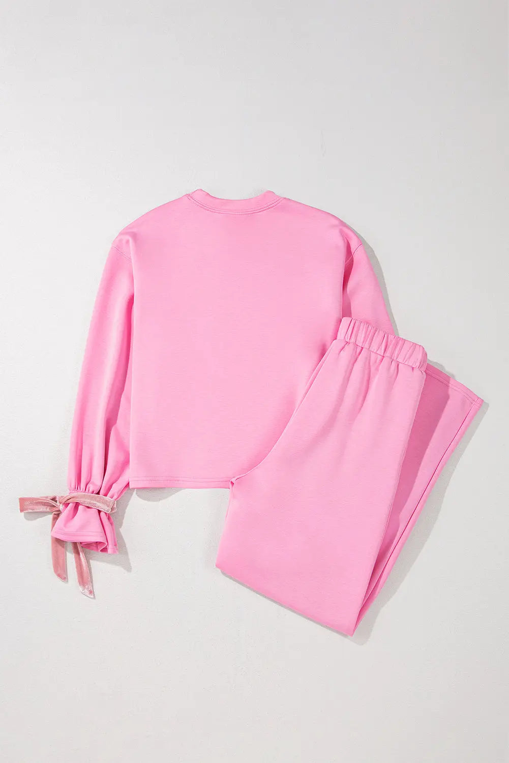 Bonbon Solid Color Drawstring Long Sleeve Top and Pants Set Dear-Lover Dropshipping