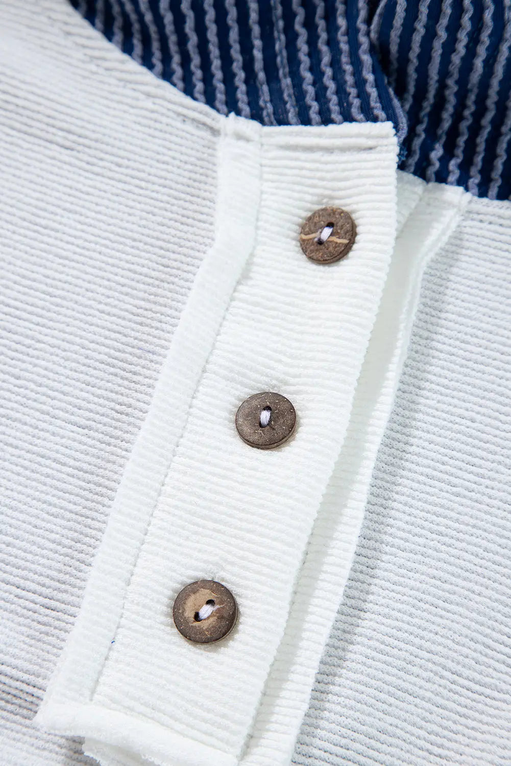 White Corded Colorblock Patch Pocket Drawstring Hooded Top Dear-Lover Dropshipping