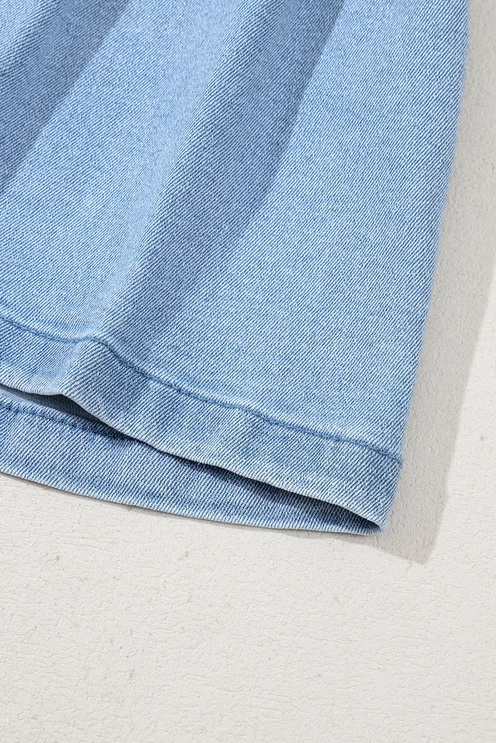 Dusk Blue Pleated Patchwork Wide Leg Lightweight Denim Shorts Dear-Lover Dropshipping