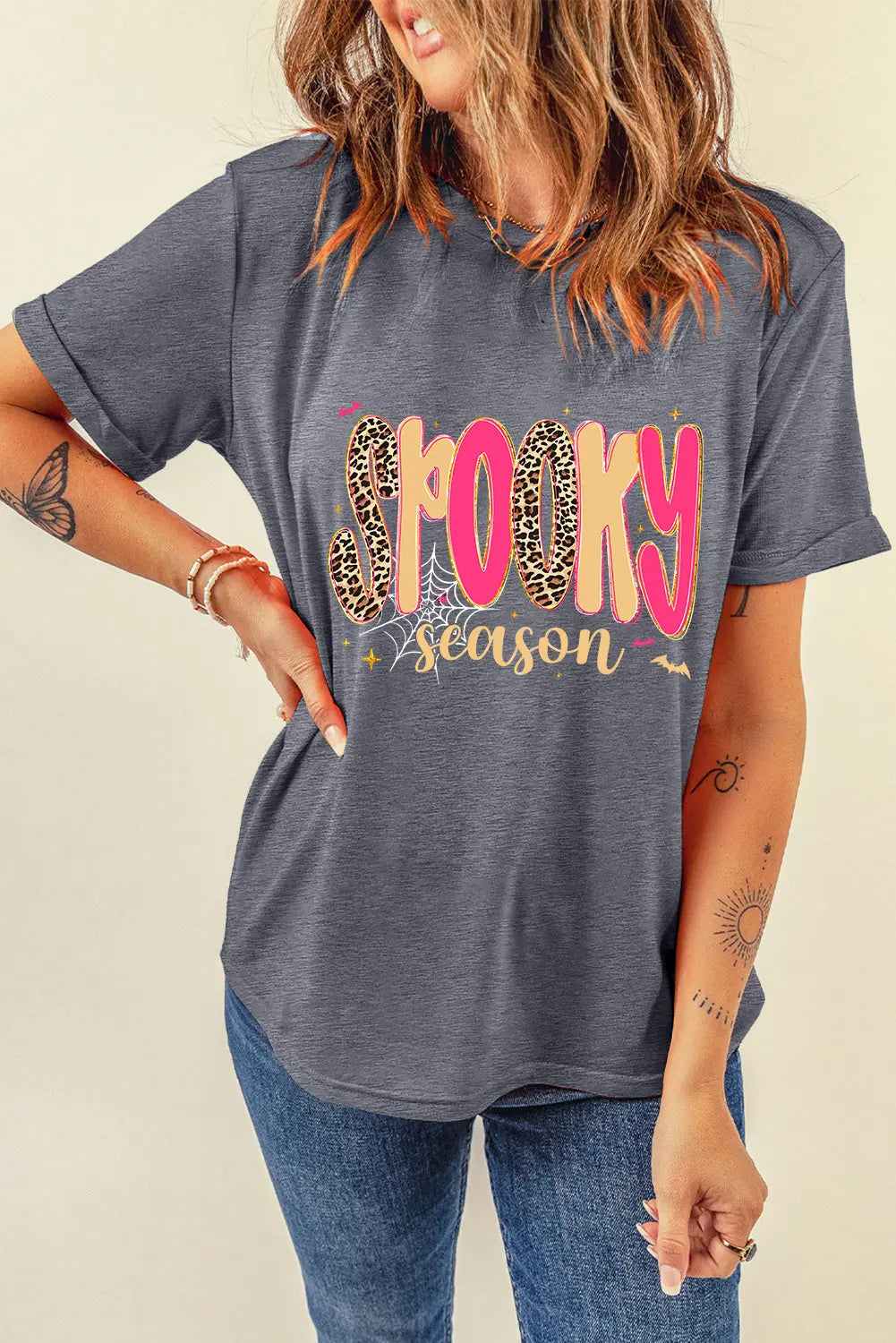 Gray Spooky Season Playful Halloween Graphic T Shirt Dear-Lover Dropshipping