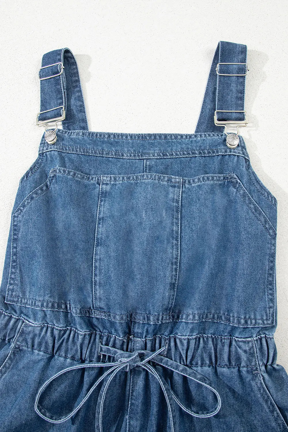 Sky Blue Buckle Straps Bib Style Tied Backless Flared Denim Overall Dear-Lover Dropshipping