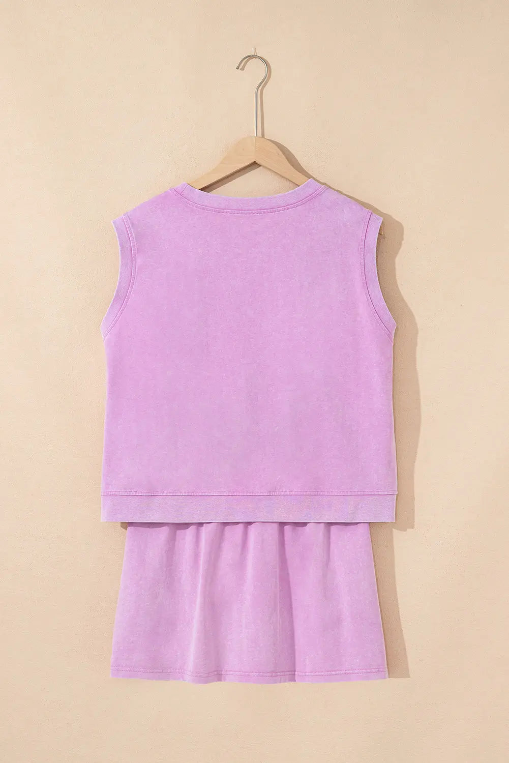 Phalaenopsis 2 Pieces Mineral Wash Cotton Tank Top Lined Split Skirt Set Dear-Lover Dropshipping