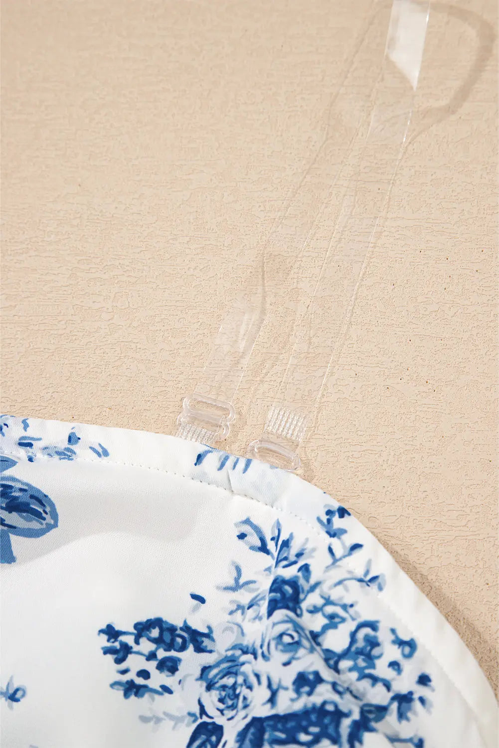 Sky Blue Floral Print Strapless Zipped Back Knot Waist Ruffled Romper Dear-Lover Dropshipping