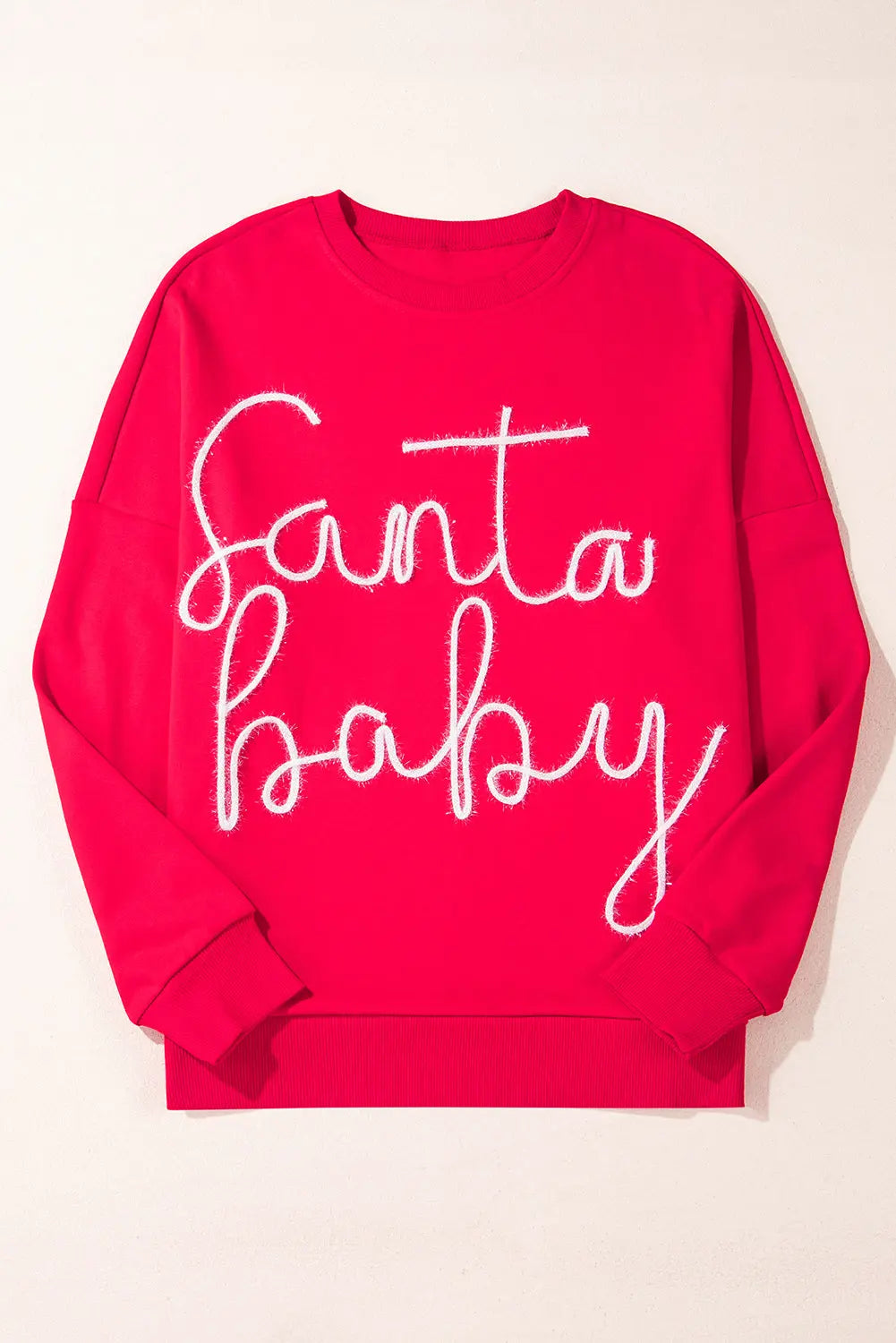 Fiery Red Christmas Santa Baby Tinsel Graphic Sweatshirt Dear-Lover Dropshipping