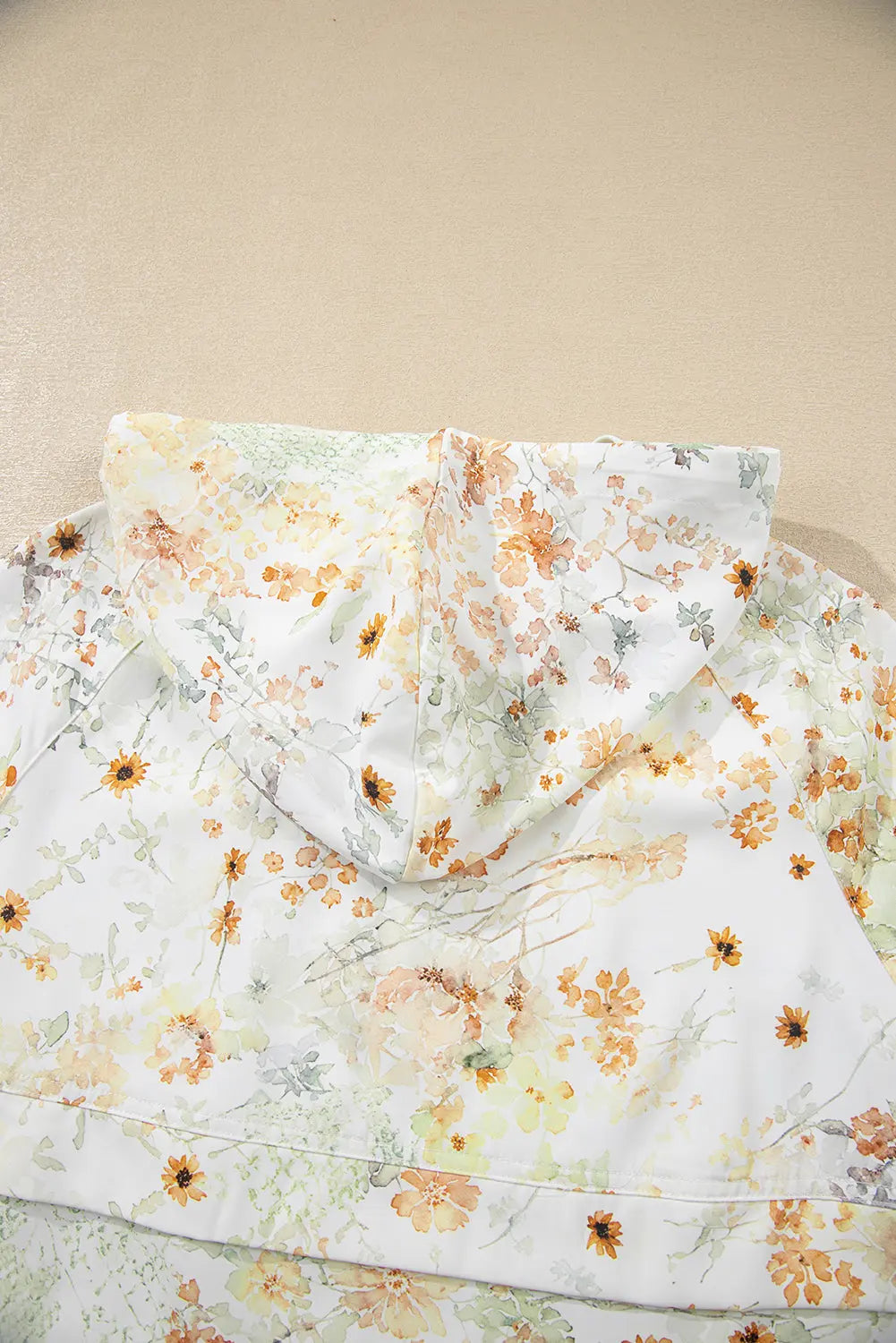 Yellow Floral Print Half Zip Hooded Long Sleeve Top Dear-Lover Dropshipping