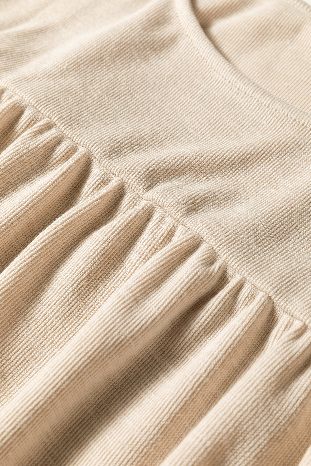 Jet Stream Textured Pleated Drop Shoulder Long Sleeve Knit Top