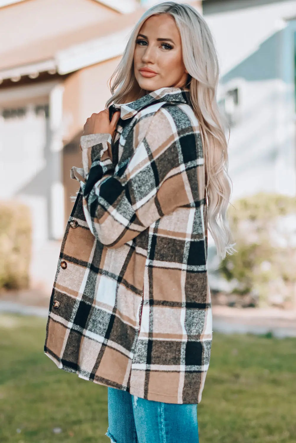 Plaid Print Buttoned Shirt Jacket Dear-Lover Dropshipping
