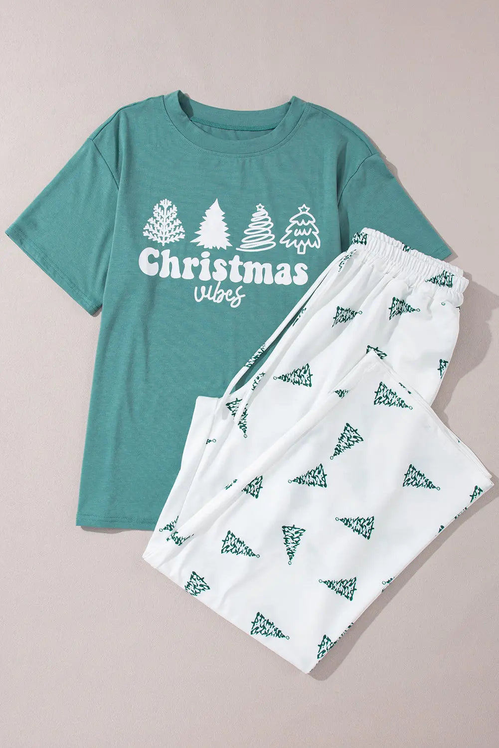 Skobeloff Christmas Tree Print Tee and Pants Lounge Set Dear-Lover Dropshipping
