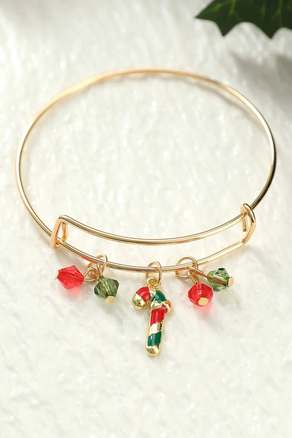 Gold Christmas Candy Cane Beading Pendant Bracelet Dear-Lover Dropshipping