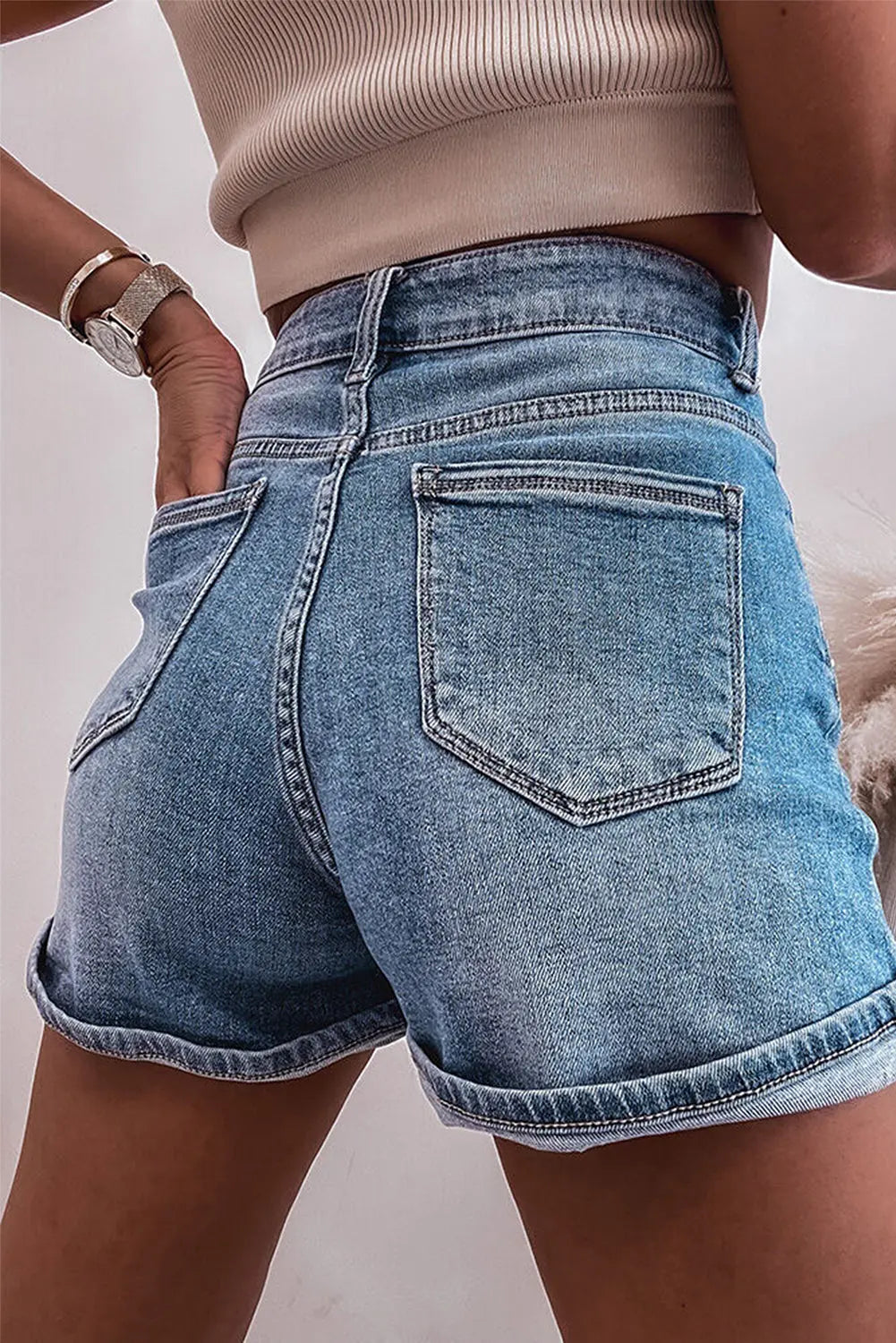 Ashleigh Blue Rhinestone Embellished Denim Shorts Dear-Lover Dropshipping