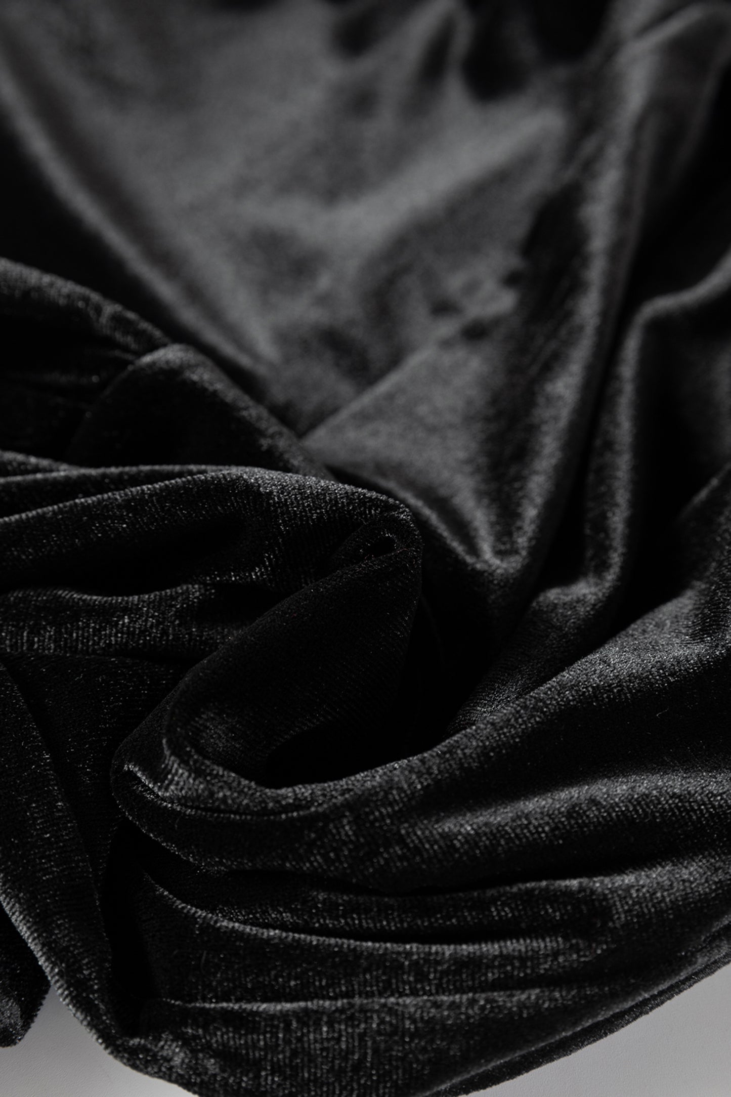 Black Shiny Velvet Drawstring High Waist Straight Leg Casual Pants