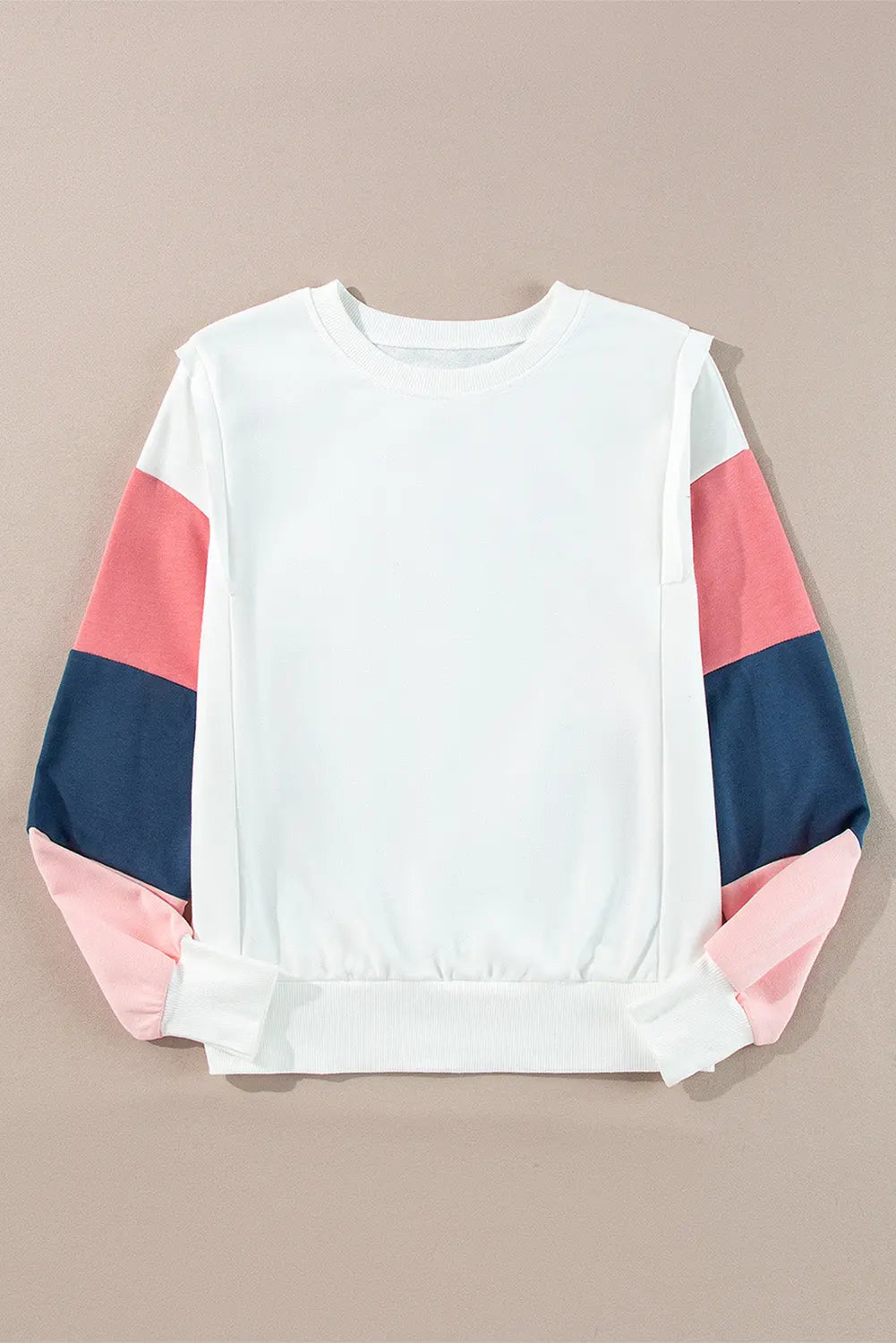 White French Terry Color Block Long Sleeve Top Dear-Lover Dropshipping