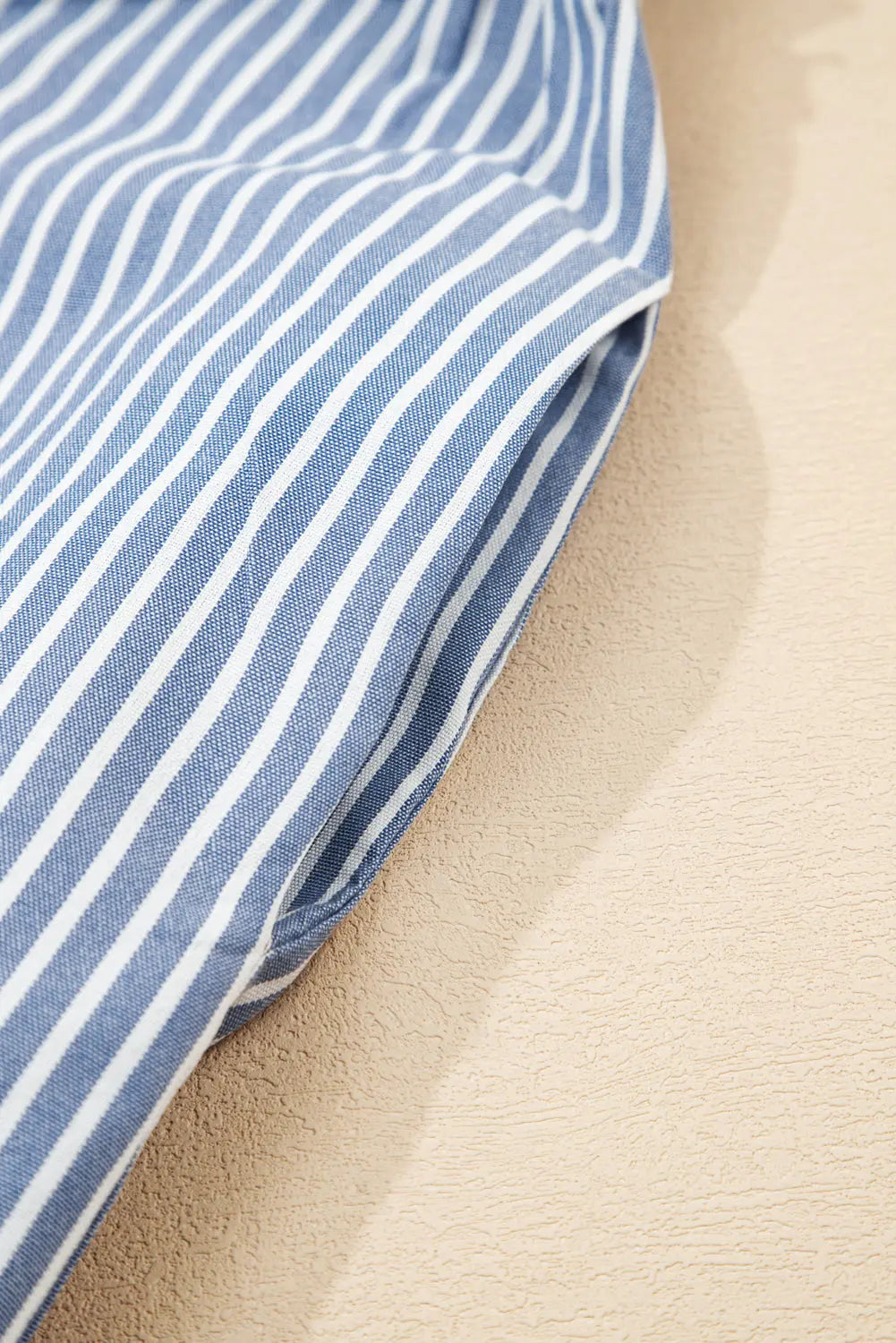 Sky Blue Stripe Crisscross Lace Detail Mixed Striped Patchwork Plus Size Shift Long Dress Dear-Lover Dropshipping