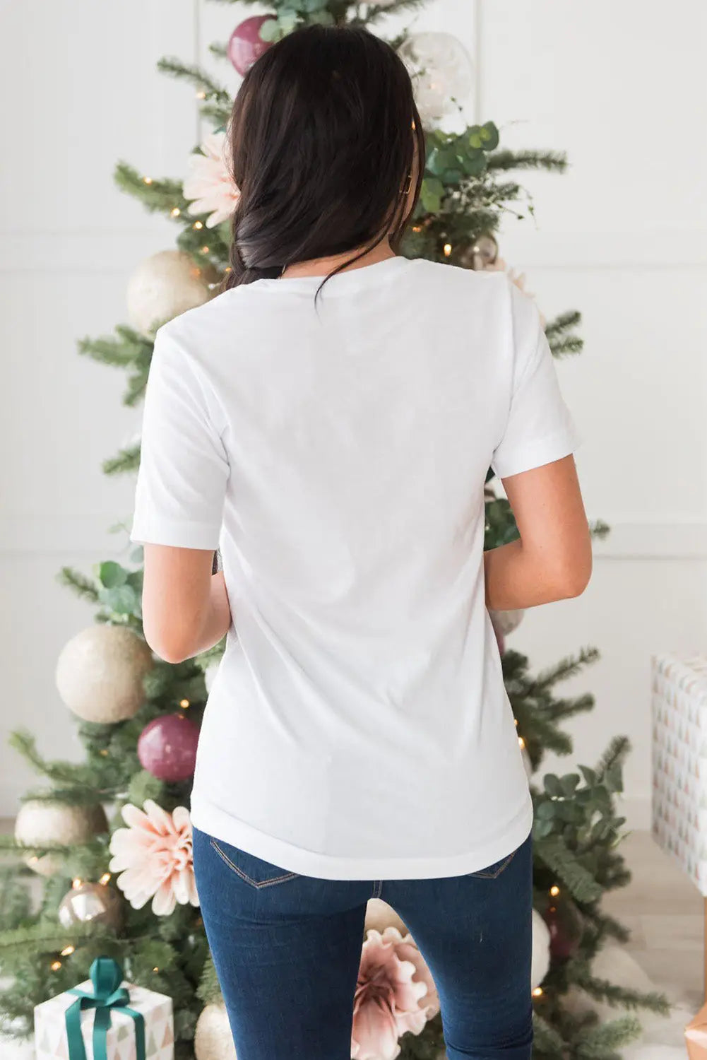 White Christmas Tree Graphic Tee Dear-Lover Dropshipping