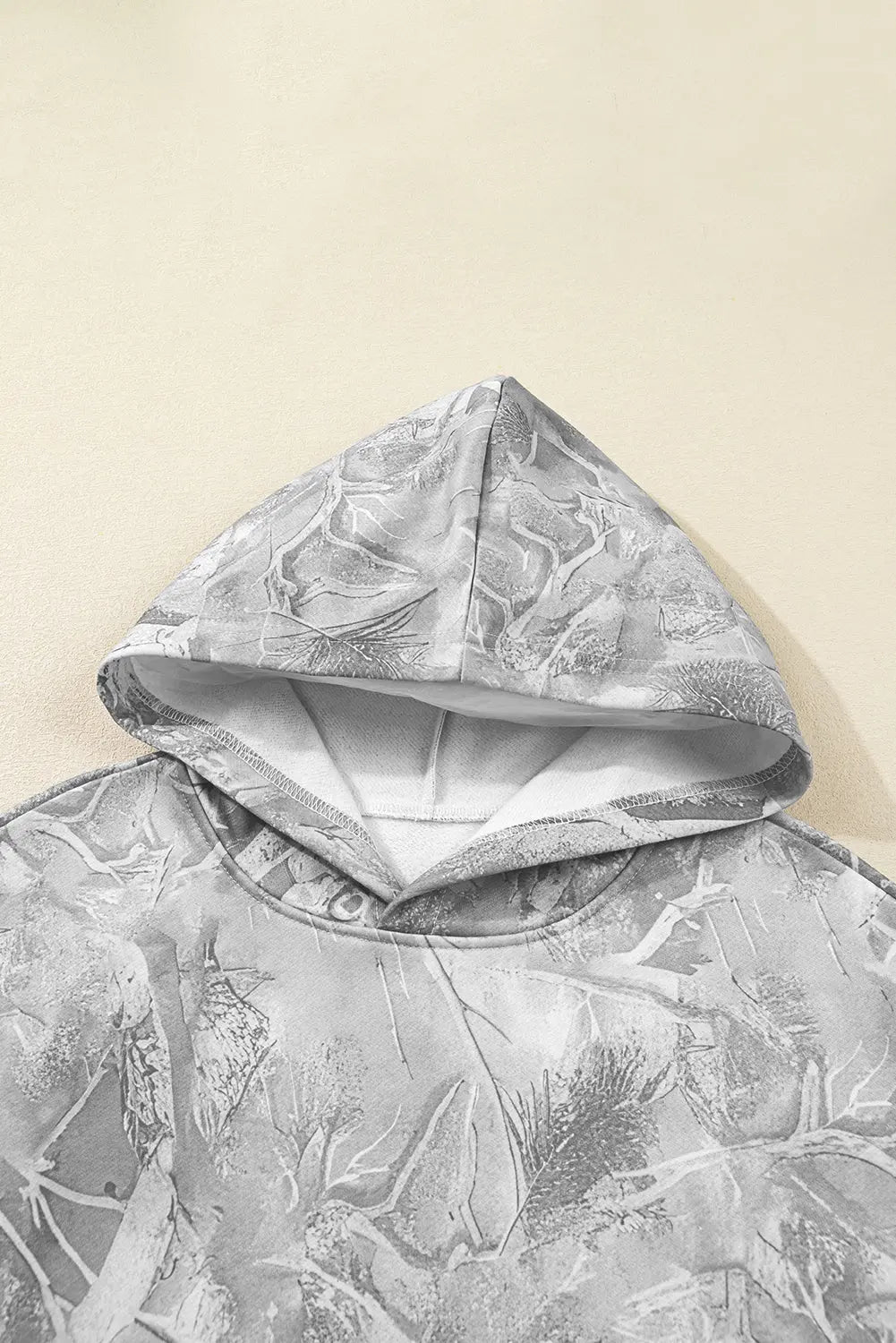 Gray Camouflage Woodland Print Oversized Sporty Hoodie Dear-Lover Dropshipping