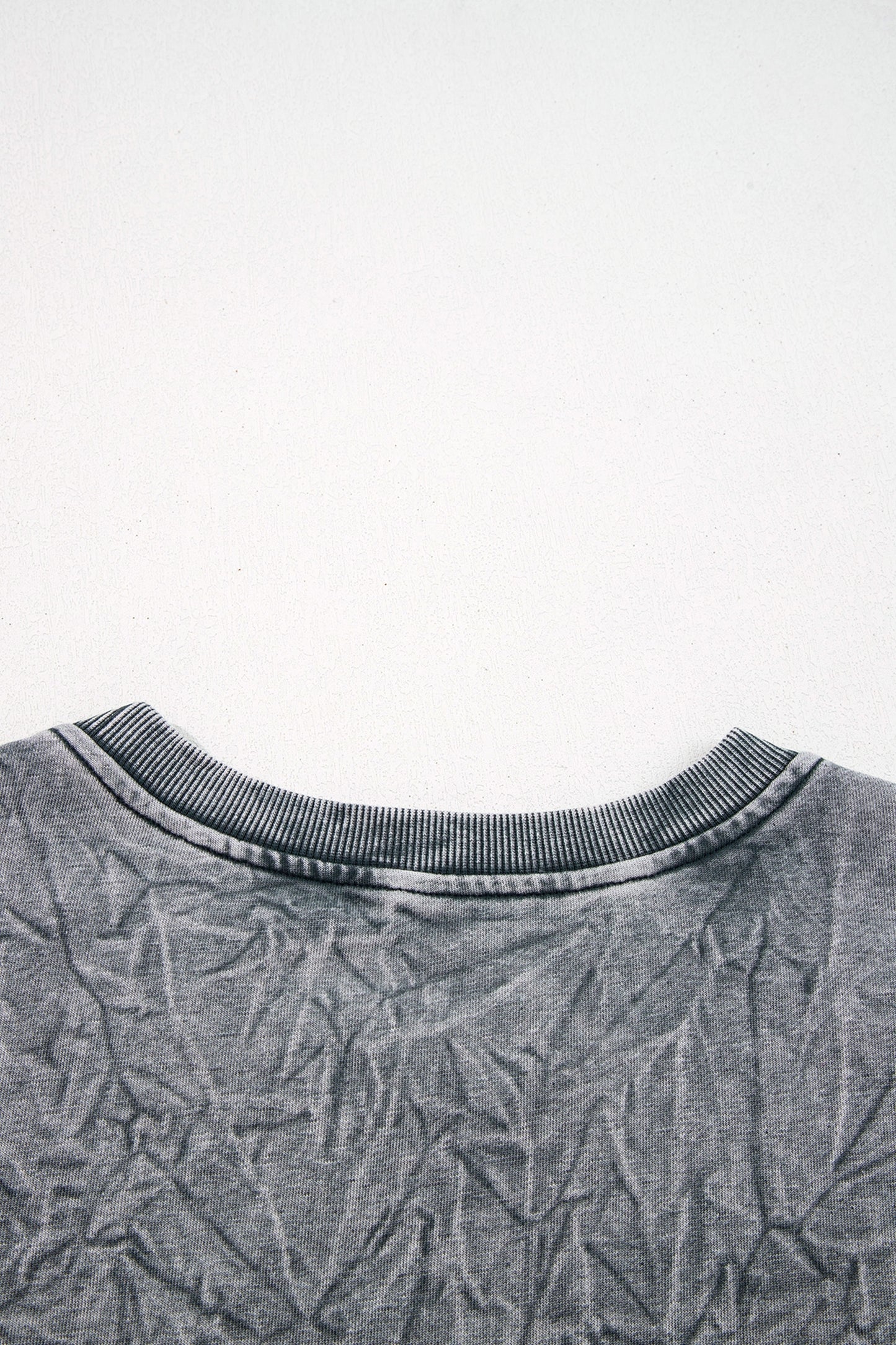 High-rise saved by grace Letter Embroidery Mineral Wash Loose Sweatshirt