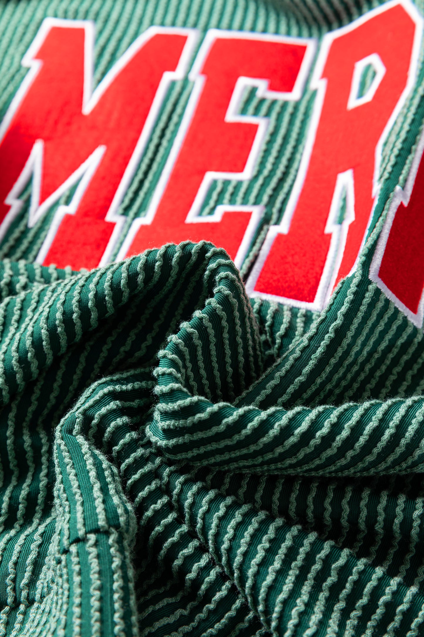 Dark Green MERRY Corded Long Sleeve Top and Pockets Pants Set