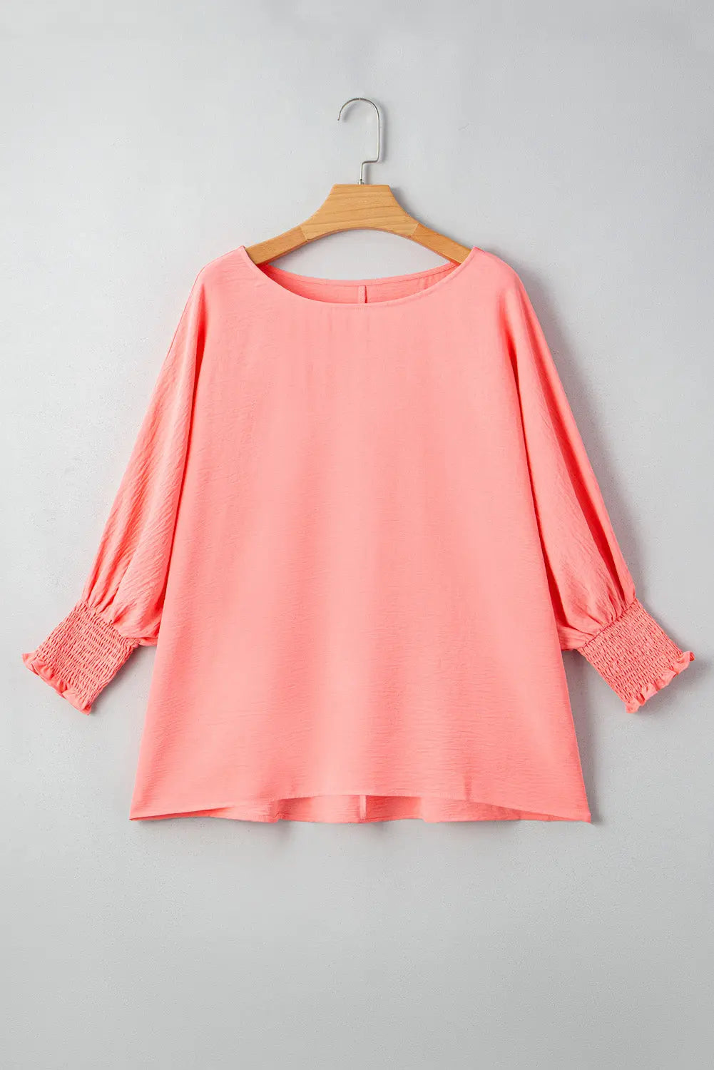 Blossom Shirred Cuffs Half Sleeve Plus Size Textured Blouse Dear-Lover Dropshipping