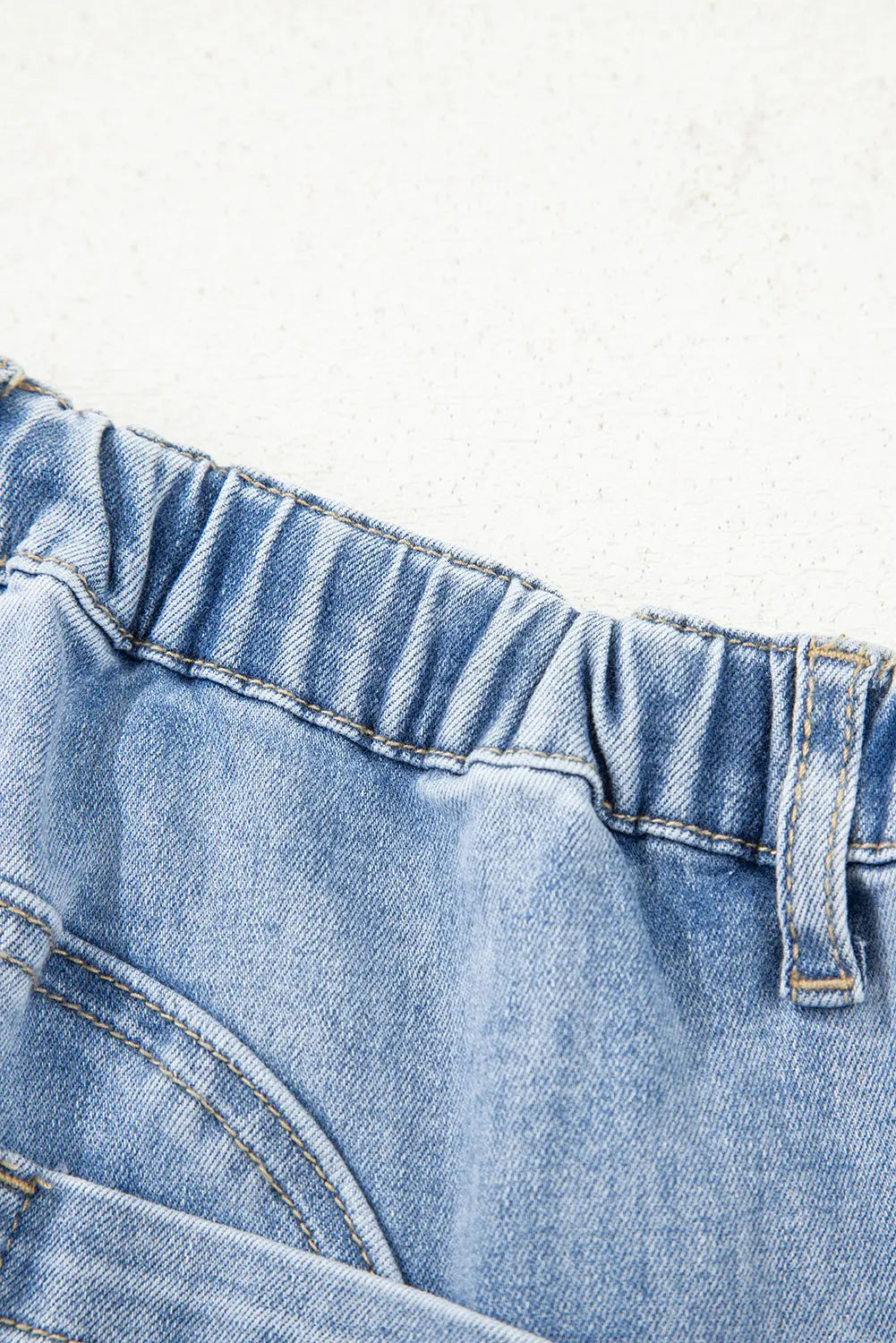 Beau Blue Drawstring Seam Detail Raw Hem Wide Leg Denim Pants Dear-Lover Dropshipping