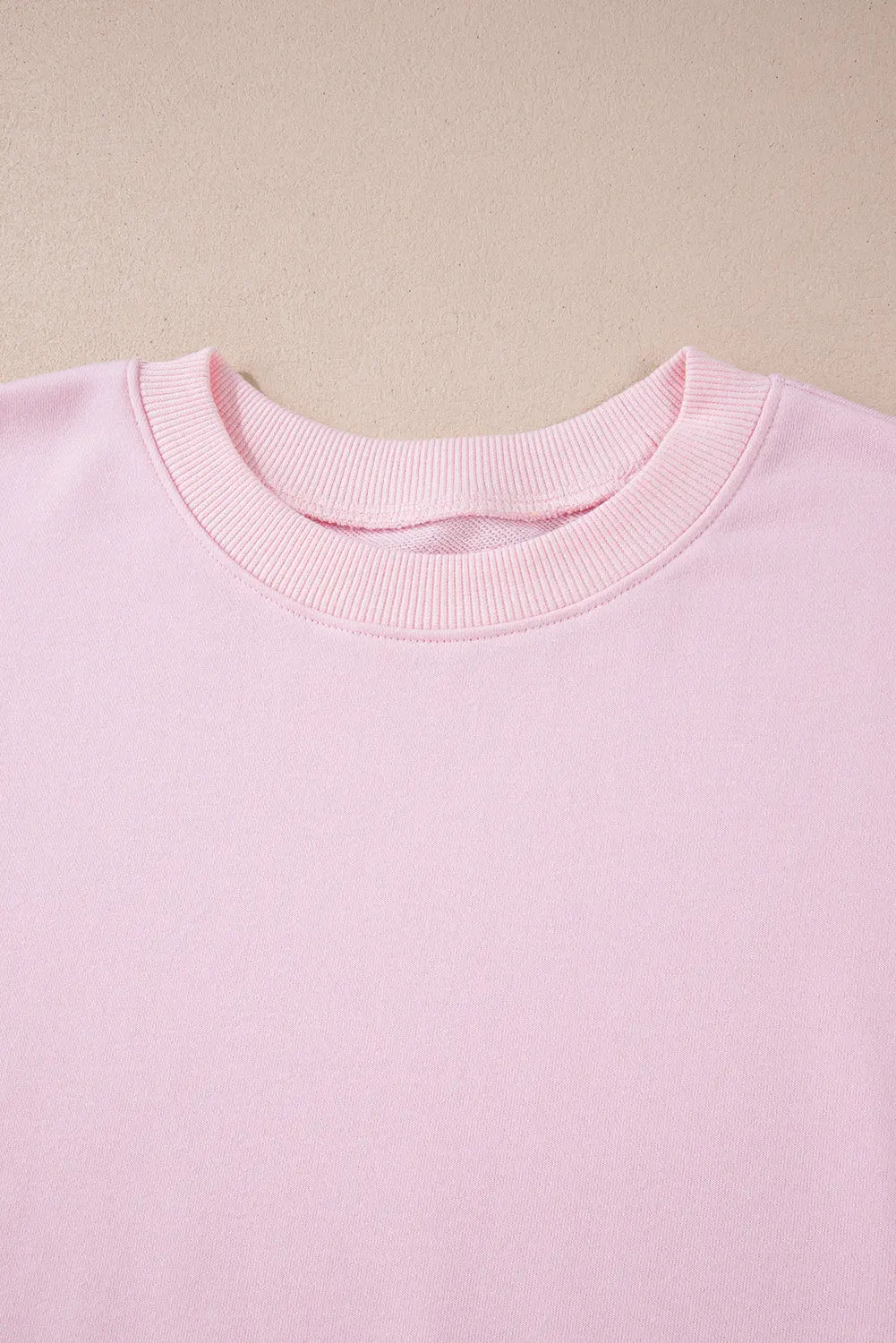 Light Pink Color Block Batwing Sleeve Loose Fit Sweatshirt Dear-Lover Dropshipping