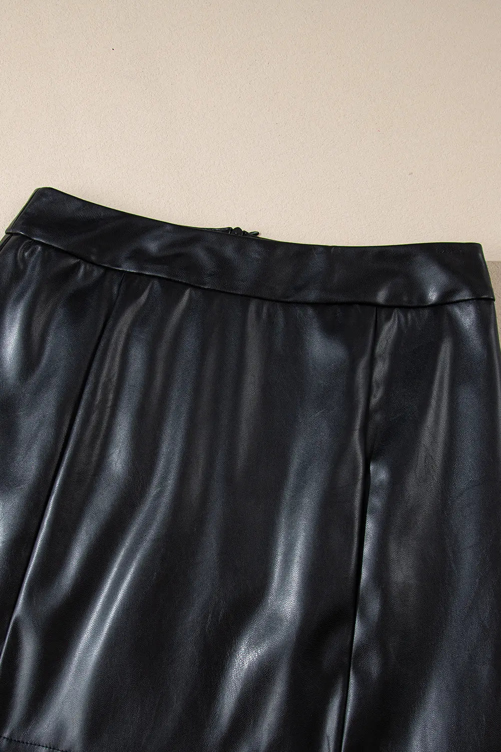 Black PU Leather Side Slits Slim Fit High Waist Mini Skirt Dear-Lover Dropshipping