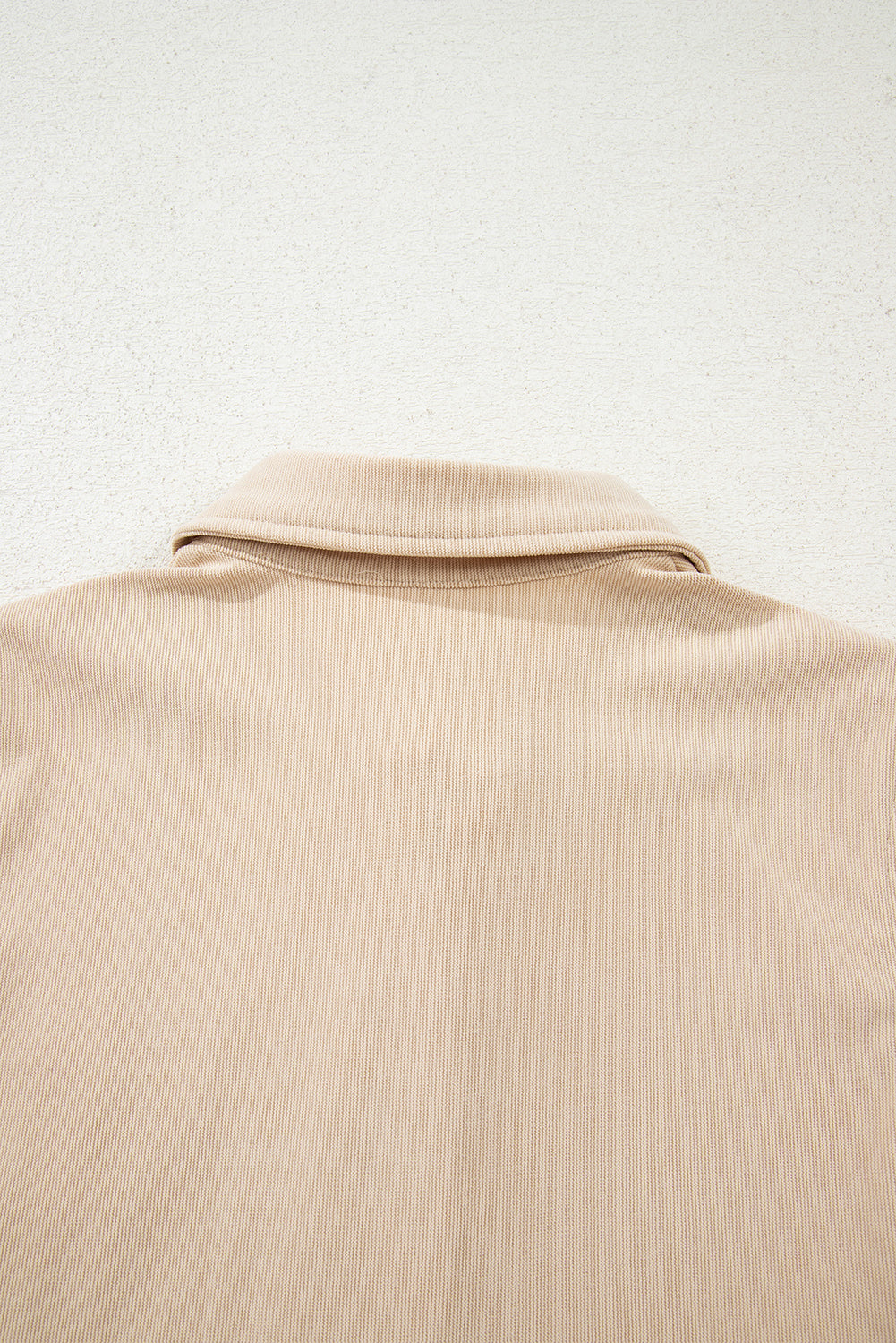 Dearlovers Oatmeal Corduroy Half Button Collared Long Sleeve Mini Dress