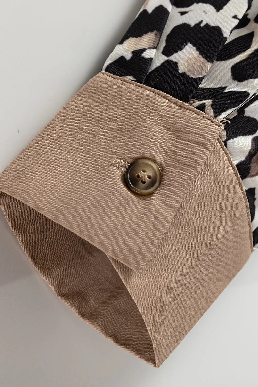 Multicolour Button Striped Collar Leopard Print Long Sleeve Flared Dress Dear-Lover Dropshipping