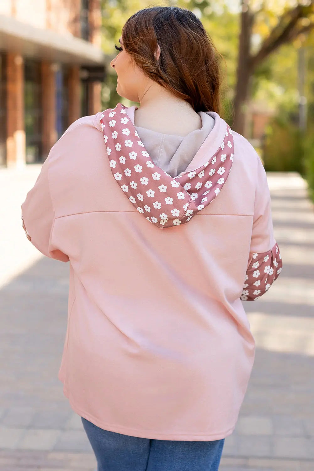 Delicacy Star Patch Graphic Floral Color Block Drawstring Plus Size Hoodie Dear-Lover Dropshipping