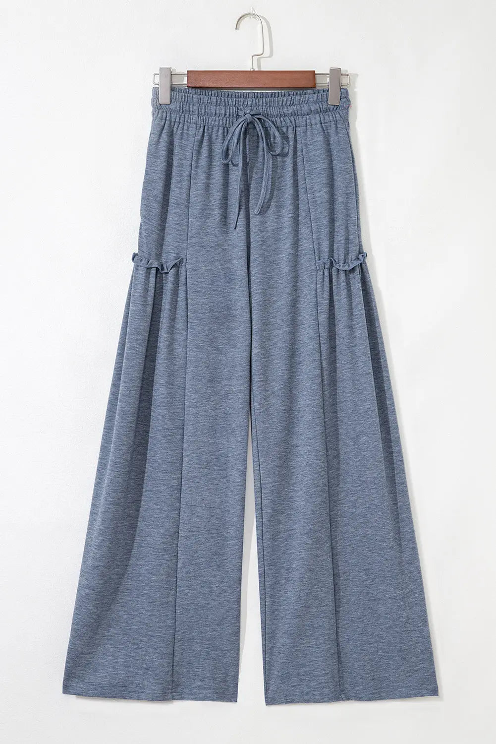 Frilled Detail Wide Leg Drawstring Elastic Waistband Pants Dear-Lover Dropshipping