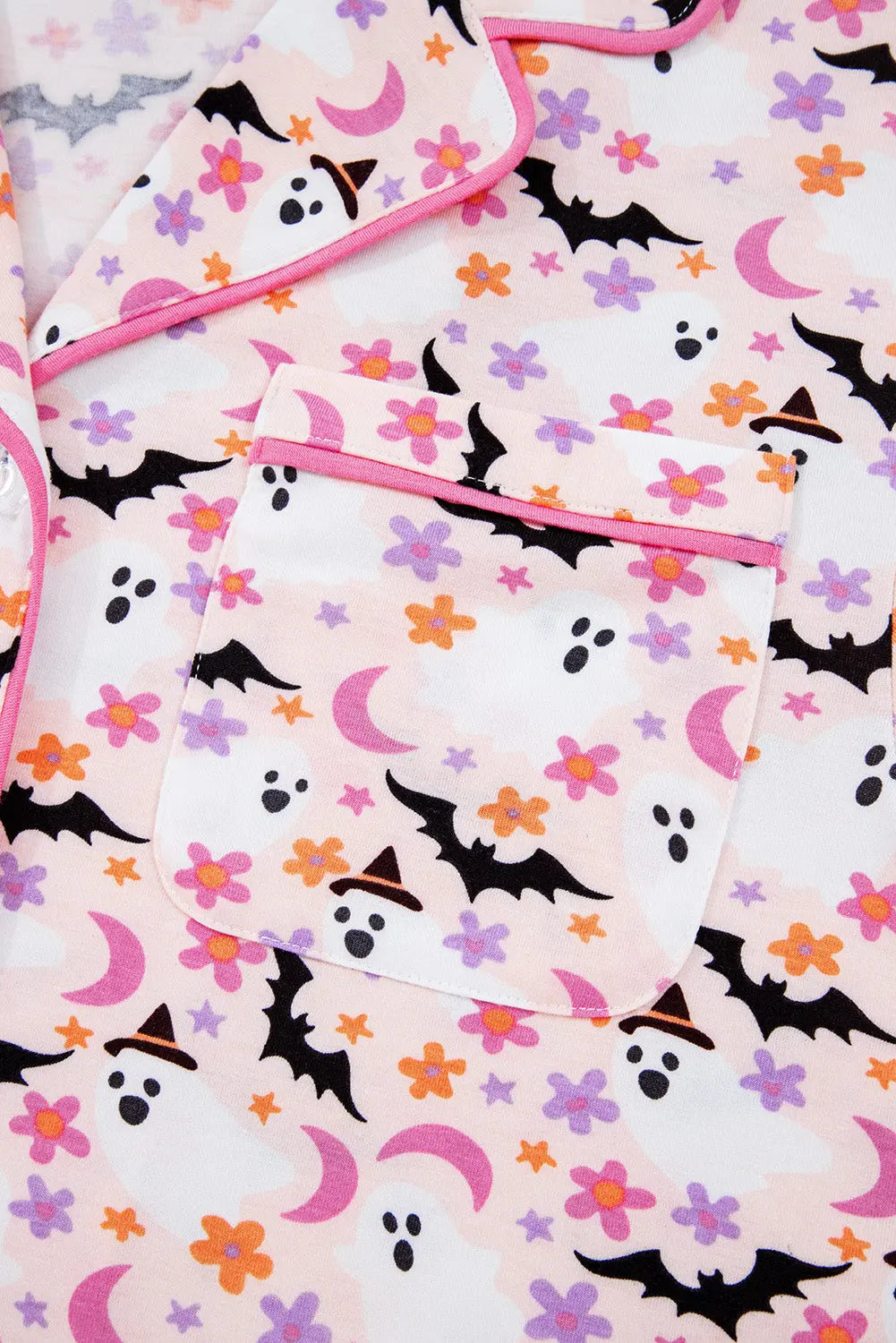 Pink Halloween Eve Haunted Honey Bat Print Pajama Set Dear-Lover Dropshipping