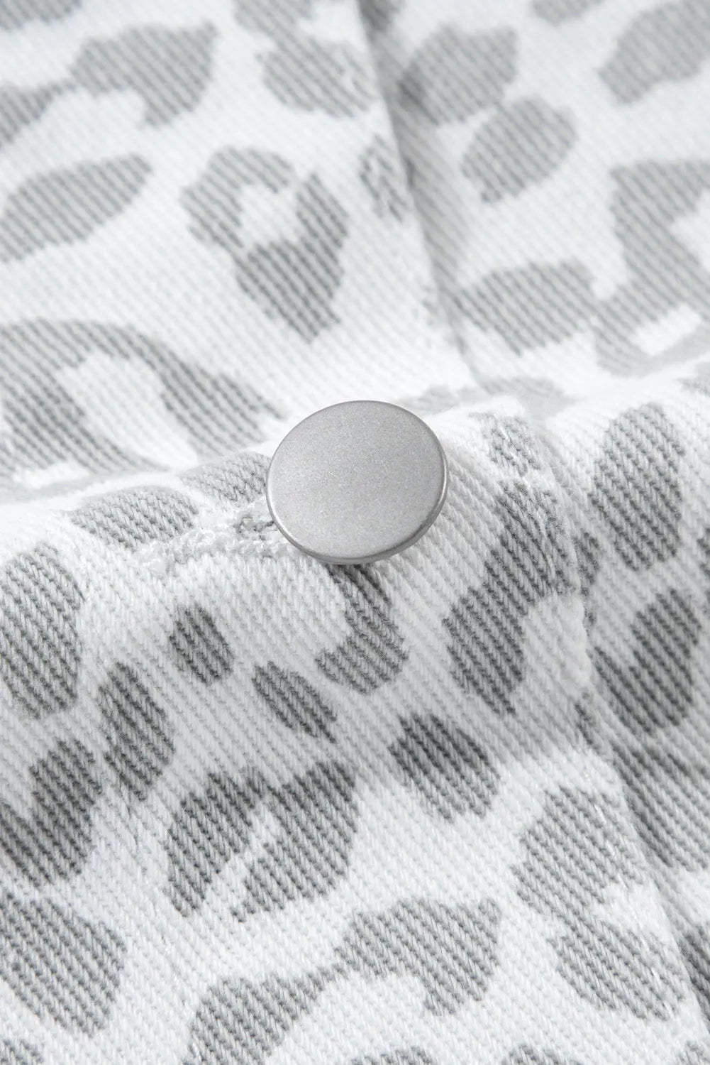 White Leopard Printed Flap Pocket Denim Jacket Dear-Lover Dropshipping