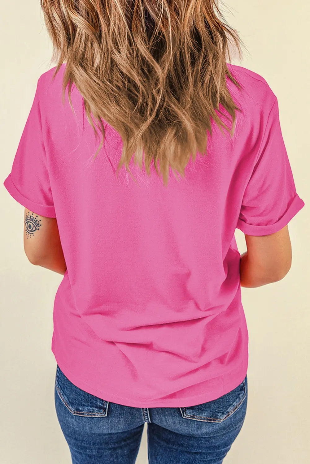 Sachet Pink Flag Pattern Boots Bow Accent Casual Graphic Tee Dear-Lover Dropshipping