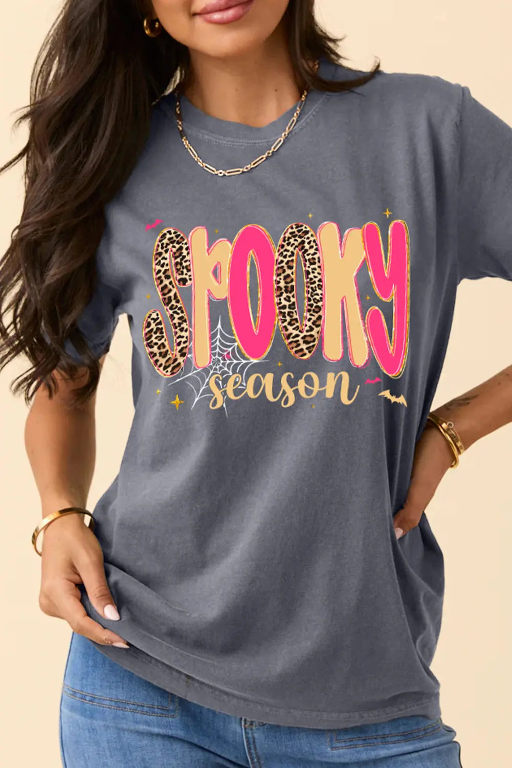Gray Spooky Season Playful Halloween Graphic T Shirt Dear-Lover Dropshipping