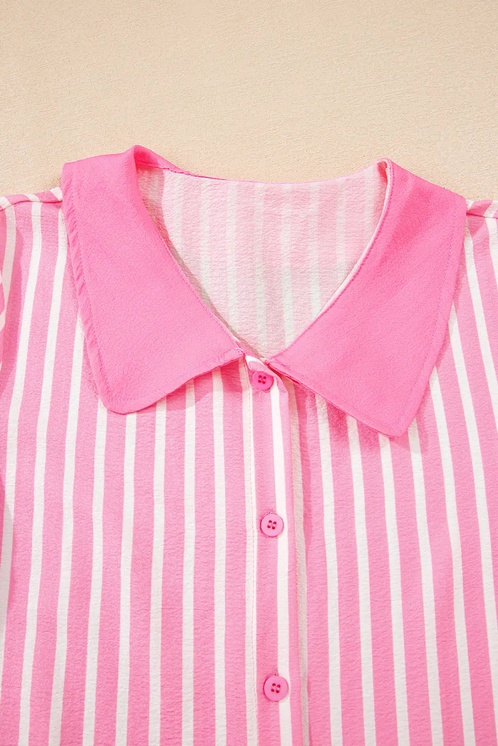 Pink Stripe Buttoned Front Long Sleeve Top and Pants 2 Piece Sleepwear Dear-Lover Dropshipping