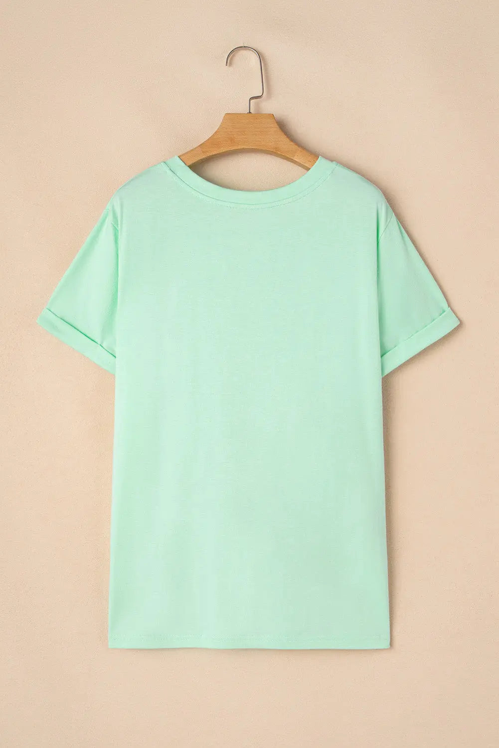 Iceland Blue Round Neck Rolled Sleeve Plus Size T-shirt Dear-Lover Dropshipping