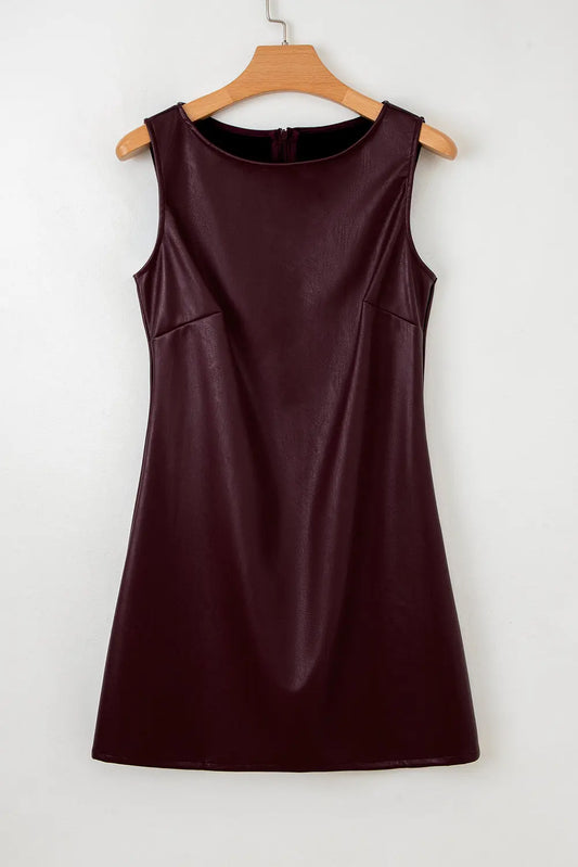 Wild Ginger Vegan Leather Sleeveless Mini Dress Dear-Lover Dropshipping