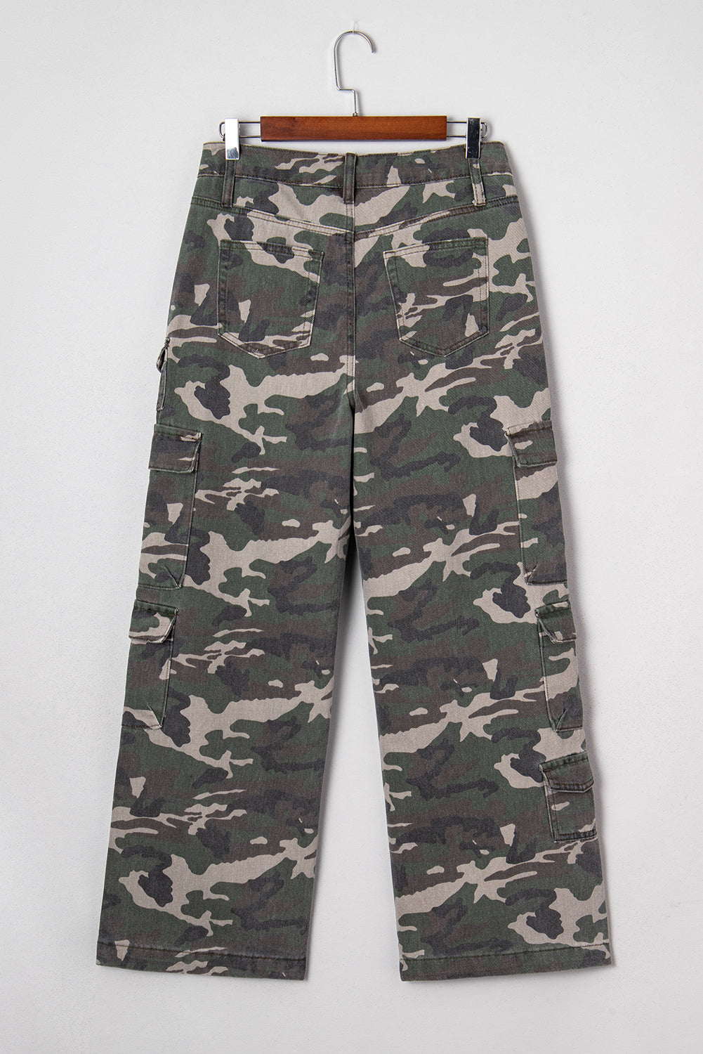 Green Camo Cargo Wide Leg Pants