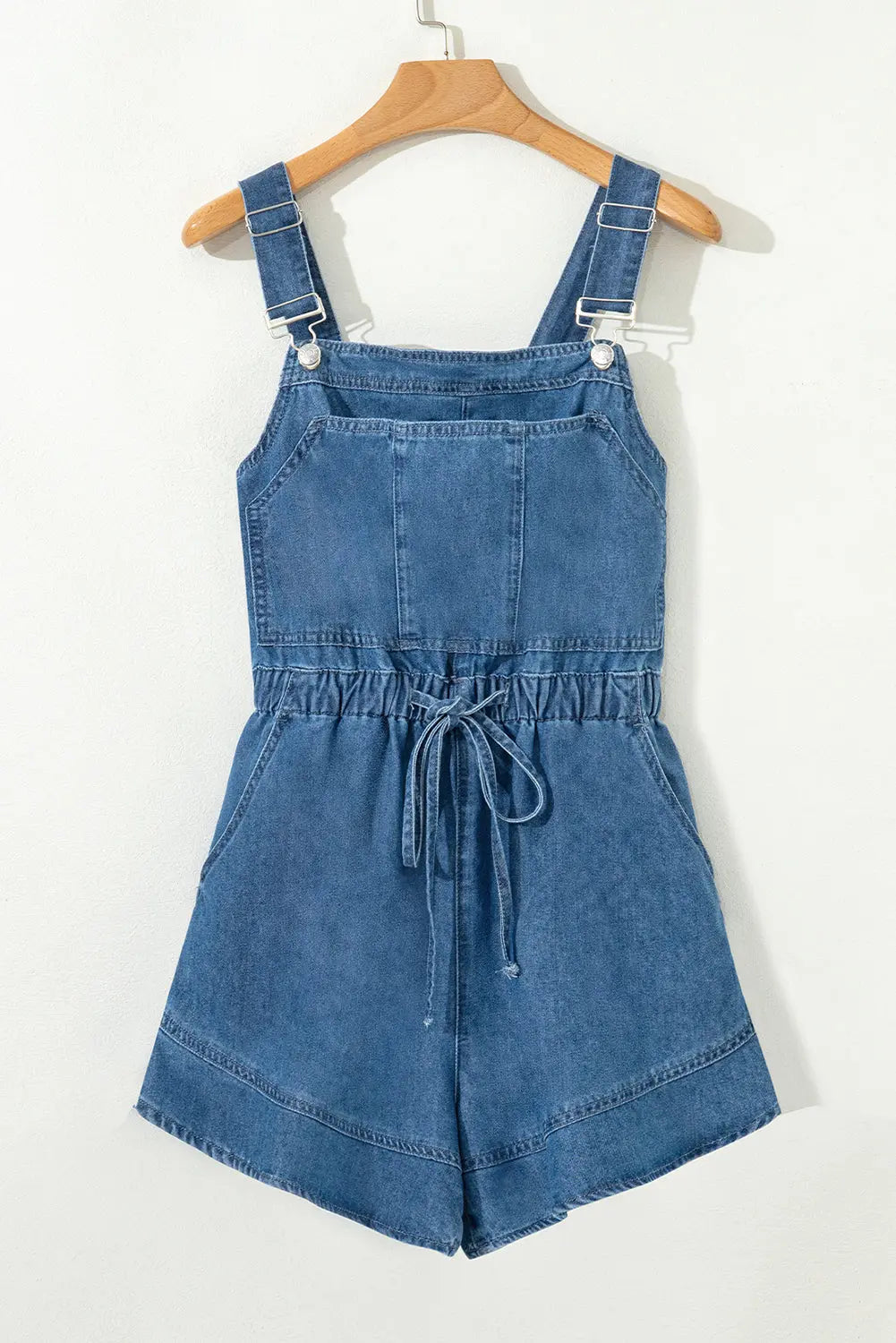 Sky Blue Buckle Straps Bib Style Tied Backless Flared Denim Overall Dear-Lover Dropshipping