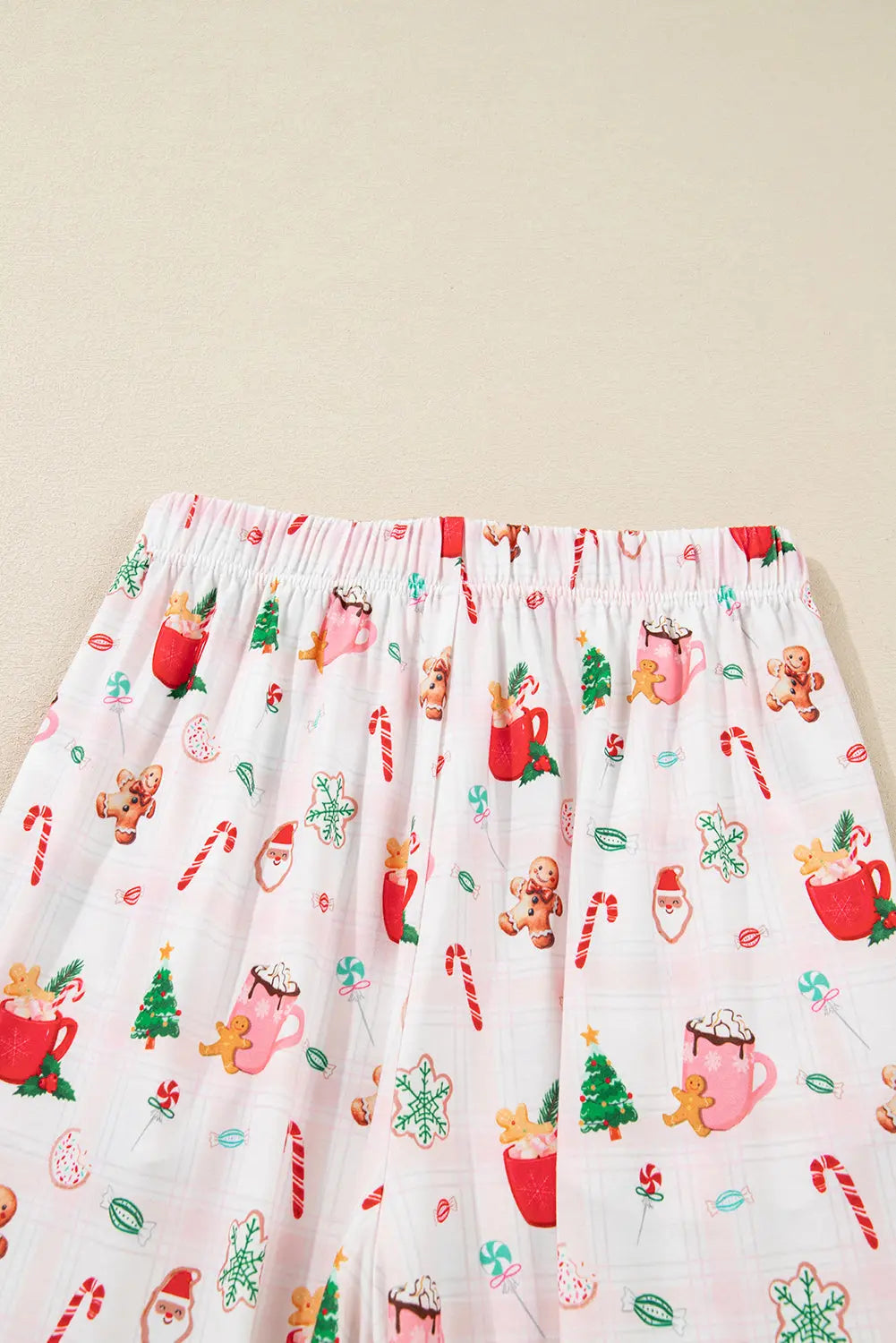 Pink Christmas Spirit Cute Holiday Print Short Sleeve Shirt and Pants 2pcs Pajama Set Dear-Lover Dropshipping