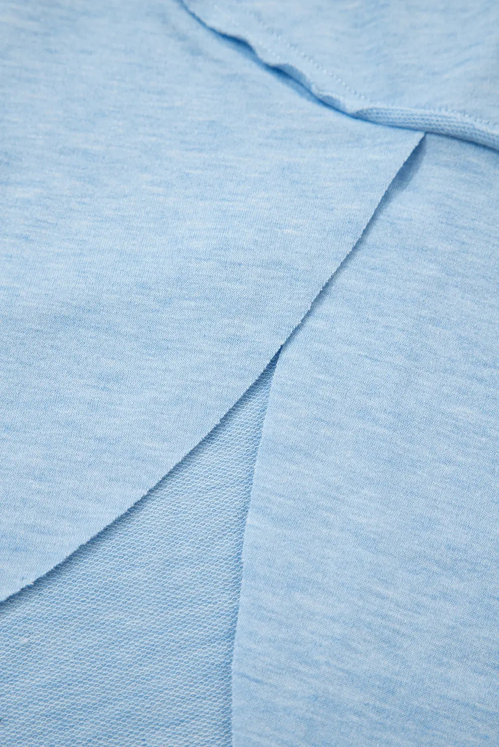 Myosotis Notched Neck Terry Raw Hem Long Sleeve Top Dear-Lover Dropshipping