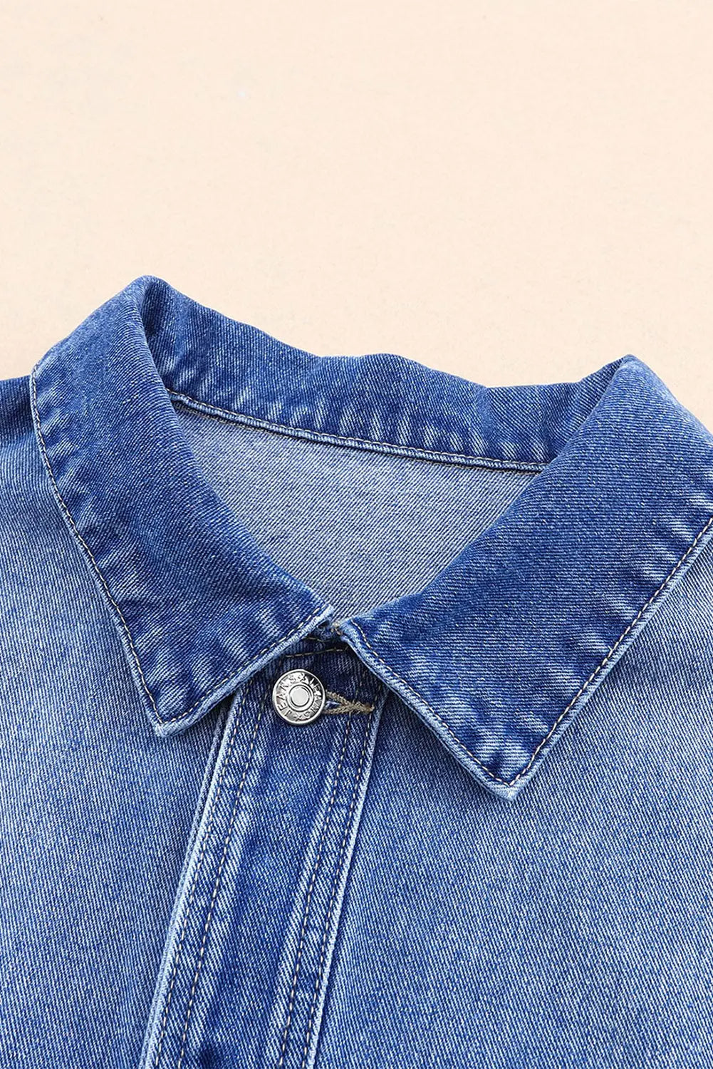Blue Chest Pockets Drop Shoulder Loose Denim Jacket Dear-Lover Dropshipping