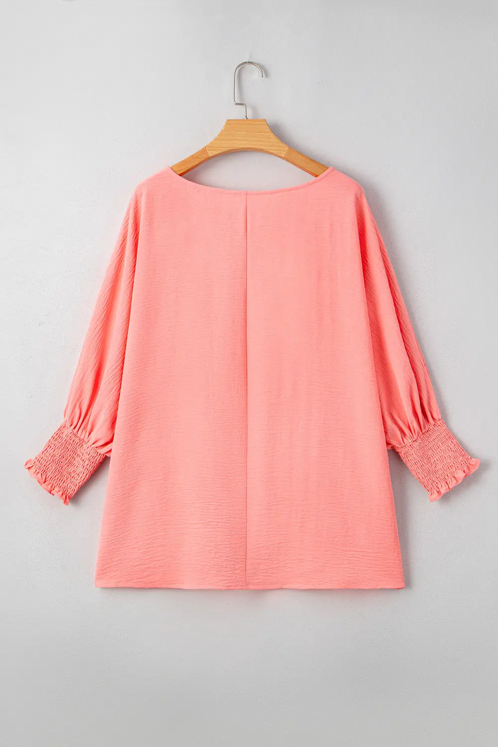 Blossom Shirred Cuffs Half Sleeve Plus Size Textured Blouse Dear-Lover Dropshipping