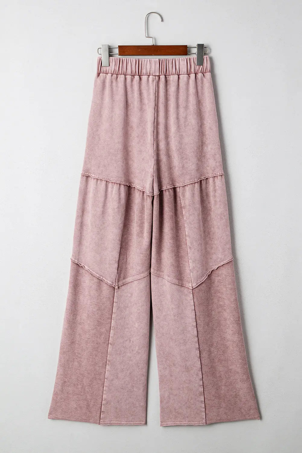 Careys Mineral Wash Tiered Wide Leg Patchwork Drawstring Pants Dear-Lover Dropshipping