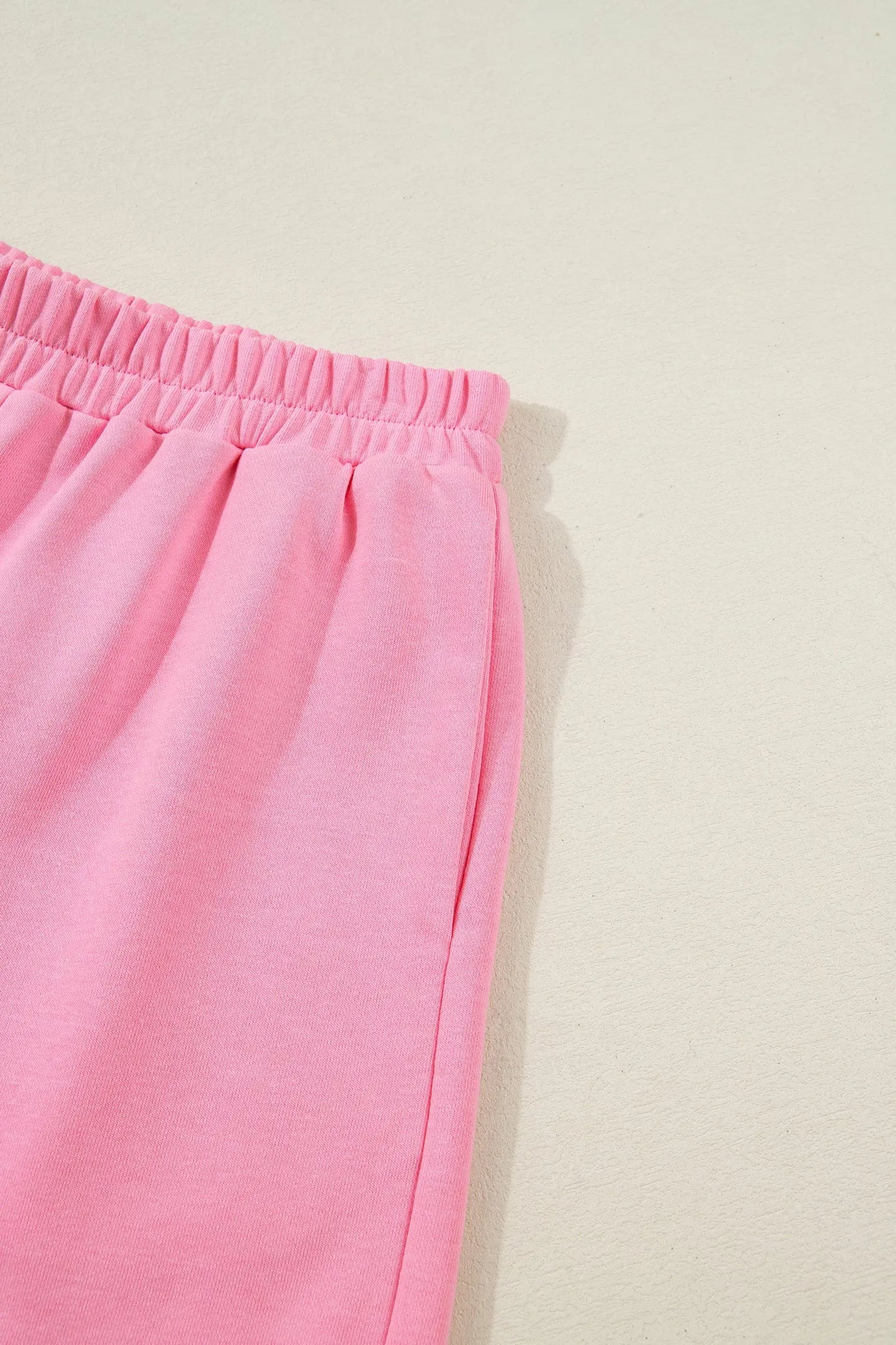 Sachet Pink Plaid Contrasted Double Christmas Tree Patched Raglan Sleeve Pullover 2pcs Short Set