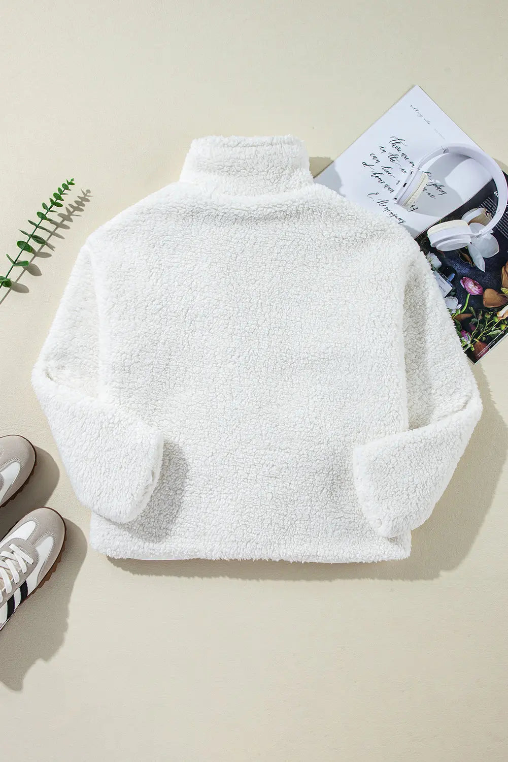 Beige Faux Fur Button Pocketed Lapel Collar Jacket Dear-Lover Dropshipping